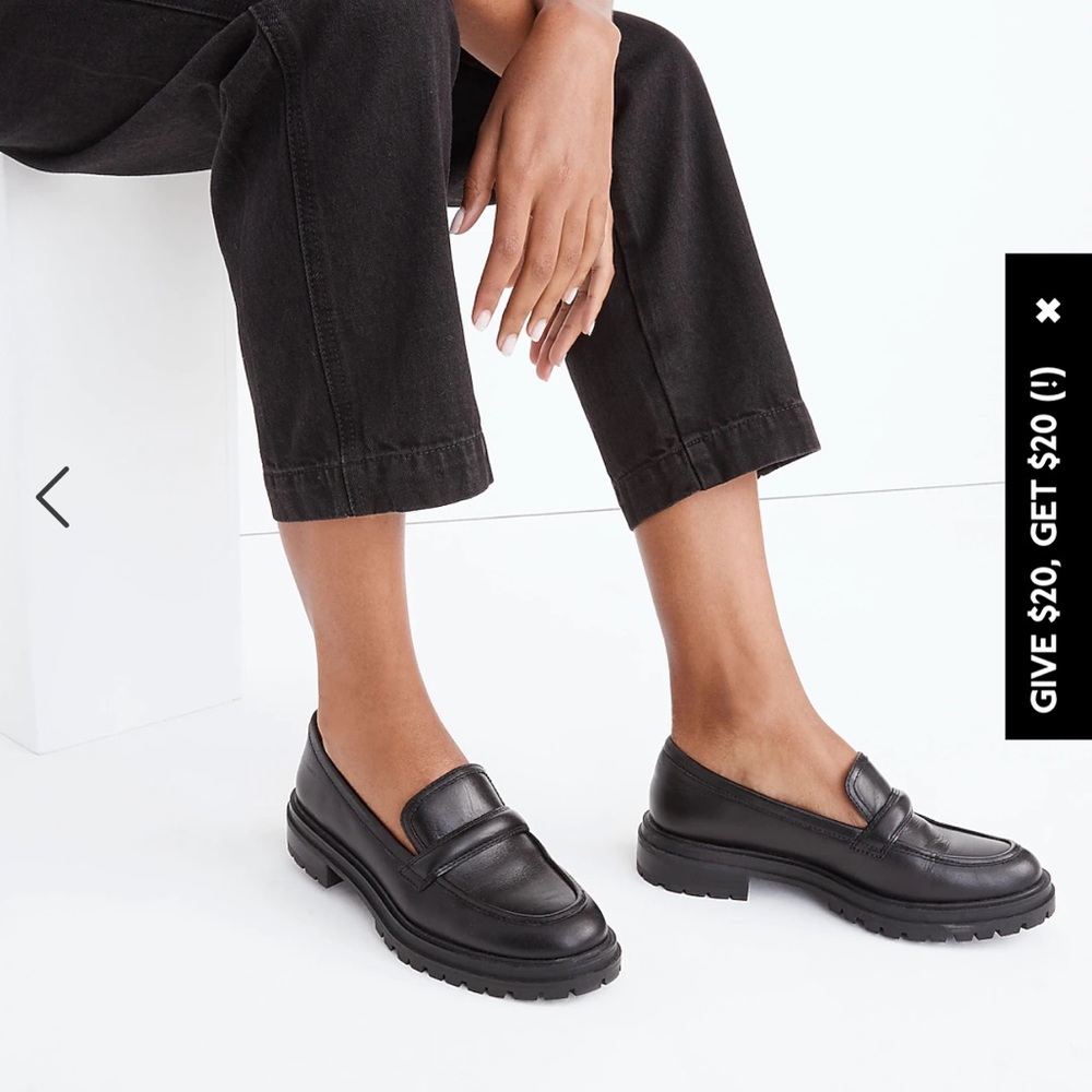 Madewell - the Bradley Lugsole loafer black, size 7